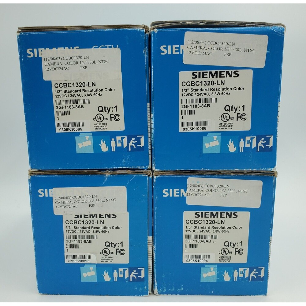 NEW Lot of 4- Siemens CCTV Security Cameras CCBC1320-LN 1/3" Standard Resolution